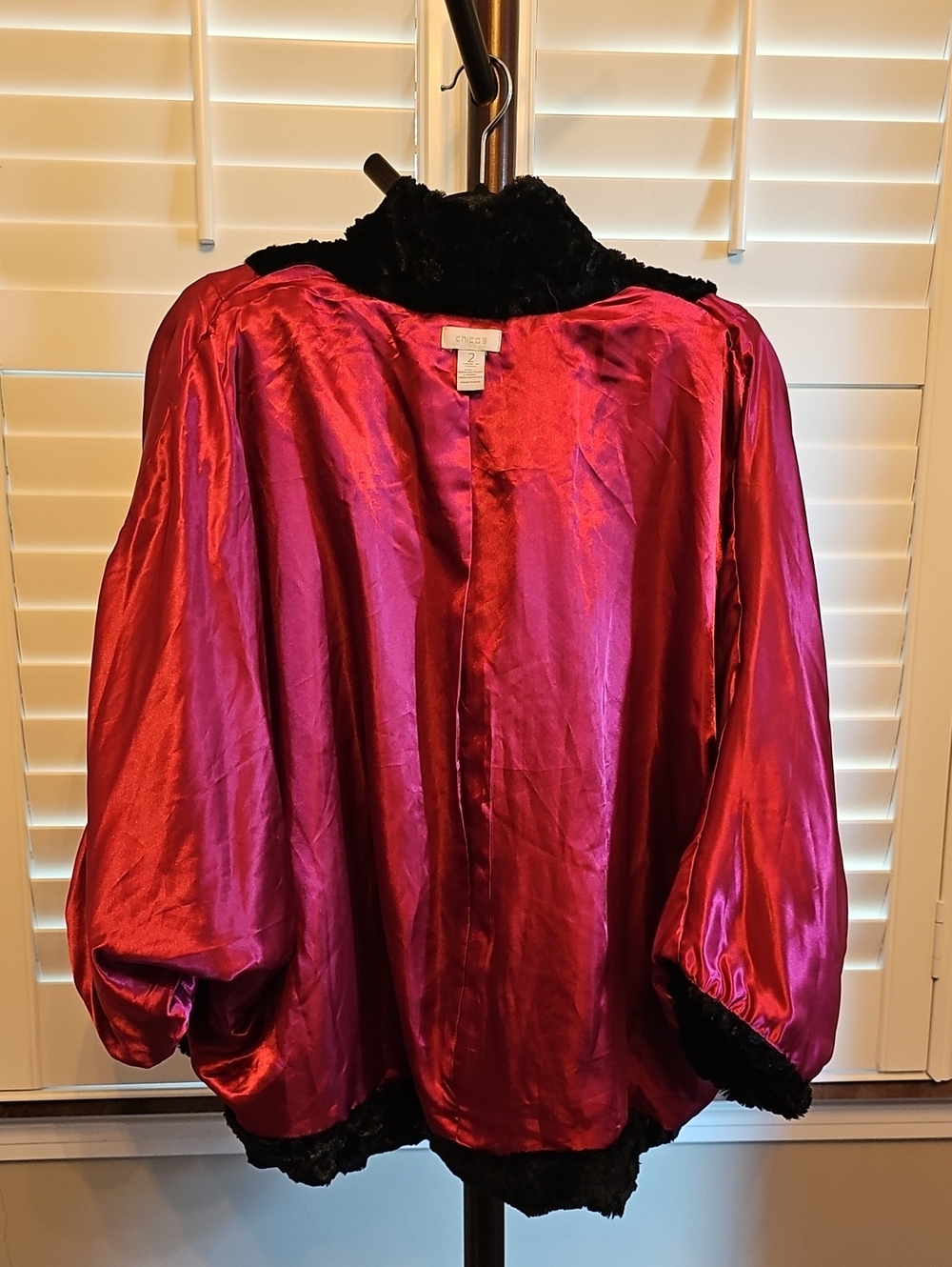 Chico's Velvet Victoria Racoon Jacket - Picture 4 of 6